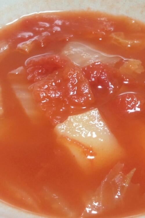 朝食に★トマト缶で野菜スープの画像