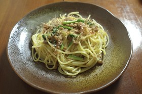 納豆パスタ 塩麹入