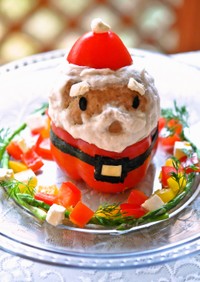 クリスマス☆挽肉＆野菜でサンタクロース