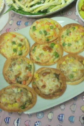 すぐ出来る♪餃子の皮ピザ