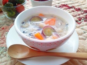さつまいもと白いんげん豆のスープ
