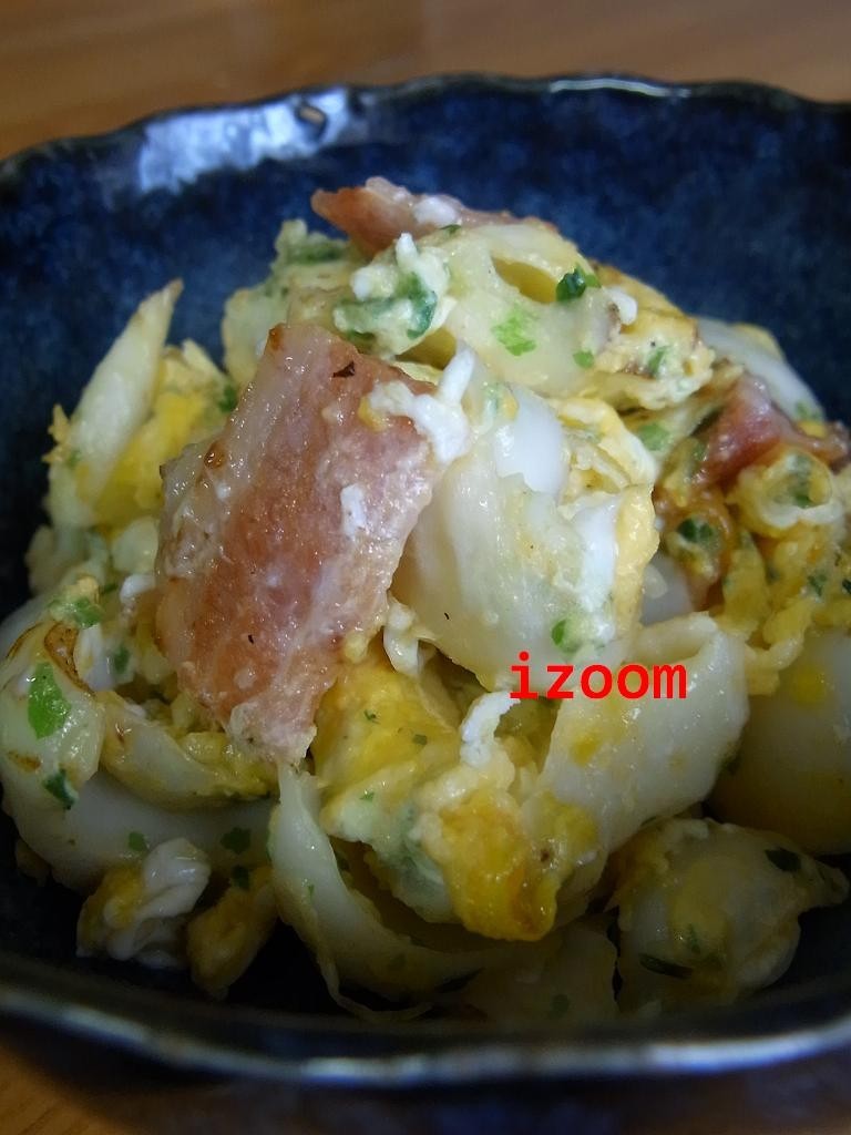 百合根のベーコン卵とじバター風味の画像