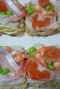 彩り綺麗なバラ寿司ケーキ★