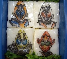 水餃子の皮で半透明キャラ弁シートベース