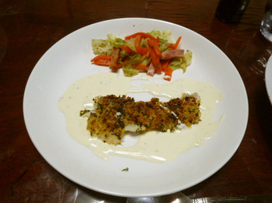 白身魚の香草パン粉焼き　マヨソースの写真