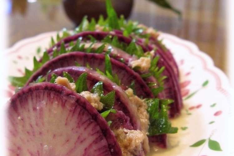 紅しぐれ大根とツナのミルフィーユサラダ レシピ 作り方 By ゆきほ クックパッド