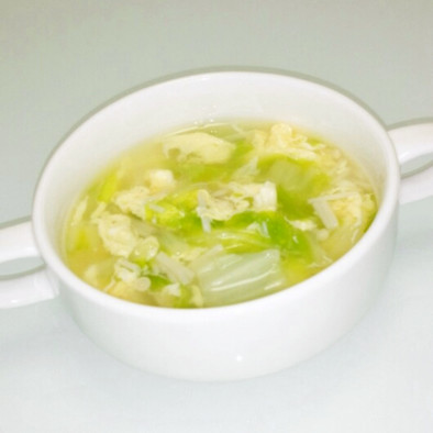 白菜とえのきの卵スープの写真