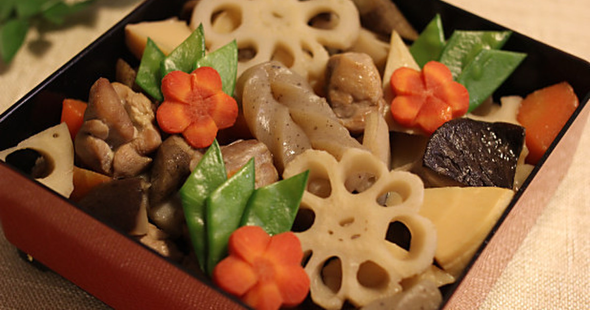 おせちに♪飾り切りで可愛い＆豪華筑前煮 by 子供と作るウチご飯 【クックパッド】 簡単おいしいみんなのレシピが358万品