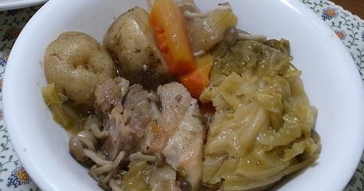 圧力鍋でキャベツ丸ごとポテ（塩豚ポトフ） by geniko 【クックパッド】 簡単おいしいみんなのレシピが348万品