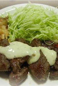鹿肉のバターソテー☆柚子胡椒マヨ風味