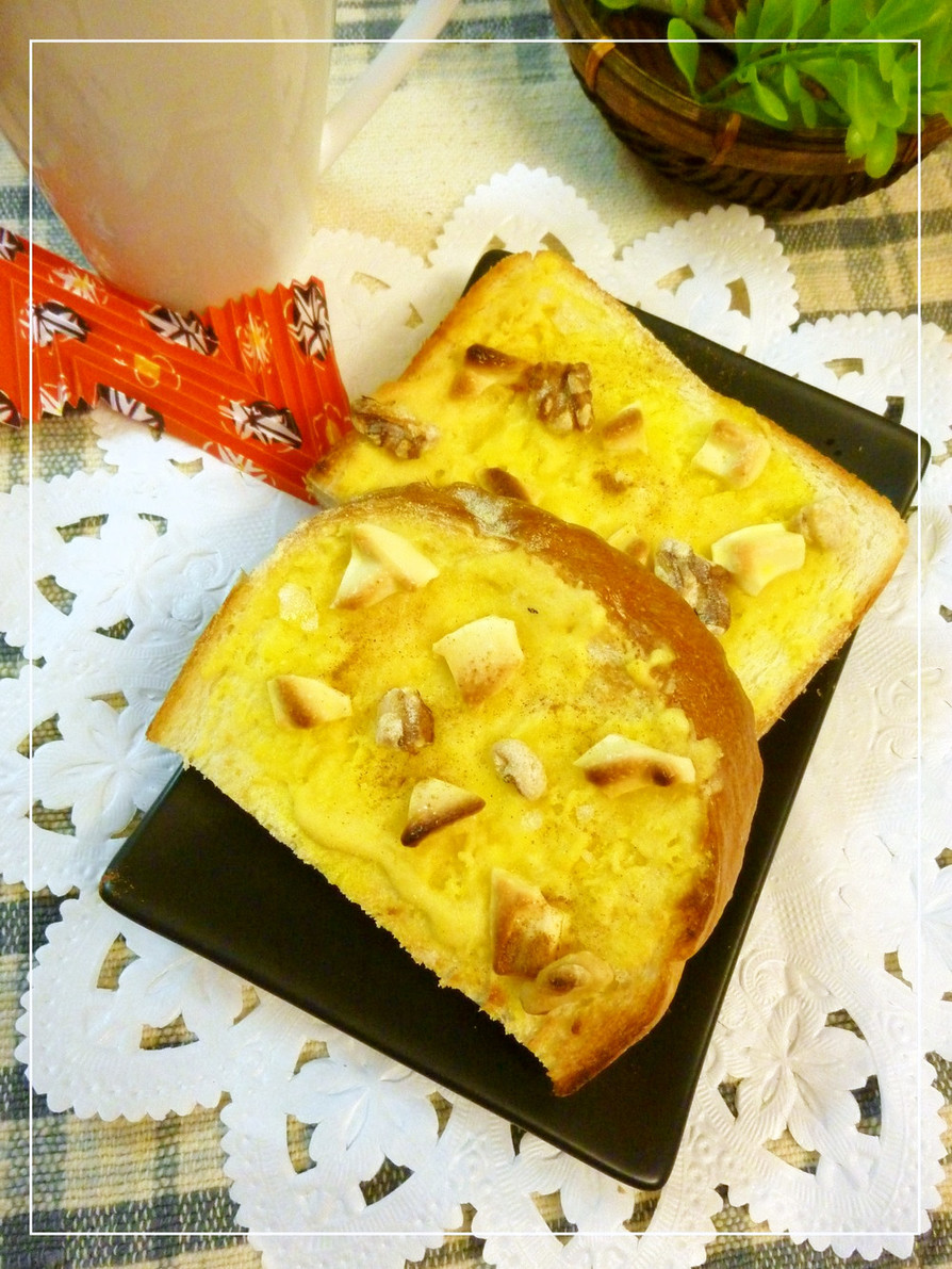 塩胡桃×白チョコのコーン風味のトーストの画像