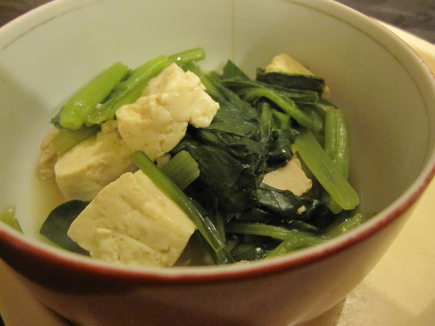 小松菜と豆腐の中華風煮の画像