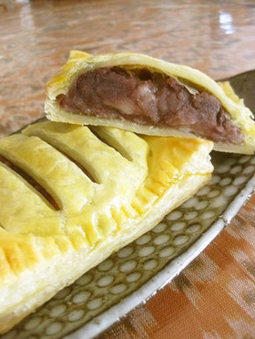 オッサンの余った餅とアンコのパイ包み