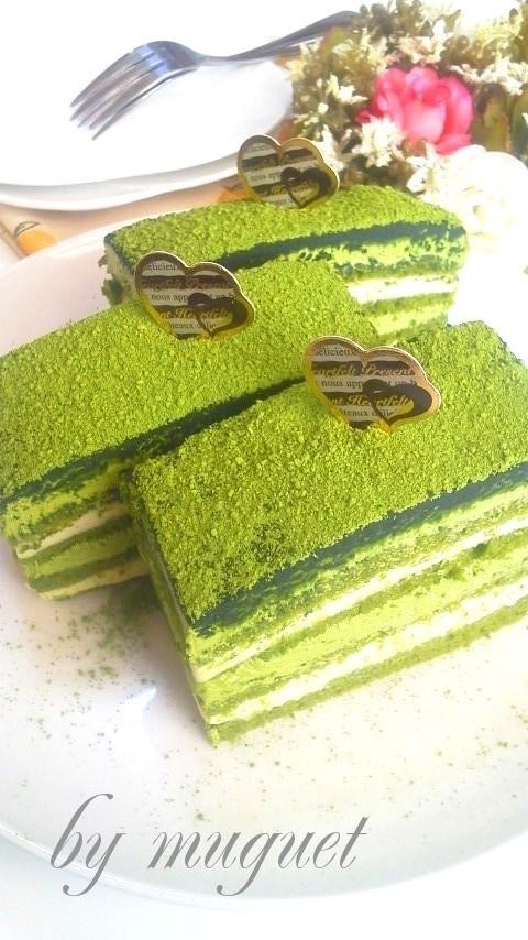 オペラ風♡抹茶のケーキ♡の画像