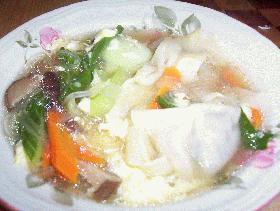 具沢山なワンタンスープ