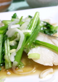 鱈と小松菜のバターポン酢