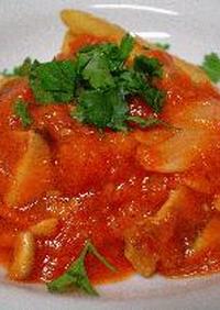 焼きポレンタのきのこトマトソース添え◆Grilled Polenta with Mushroom Tomato Sauce