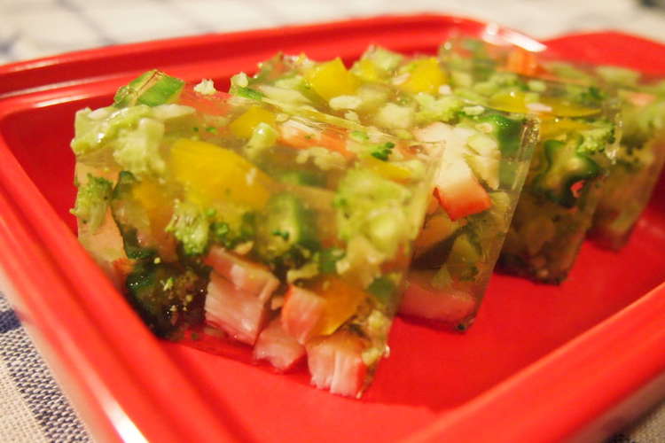 カラフル野菜の寒天寄せ レシピ 作り方 By Delianna クックパッド
