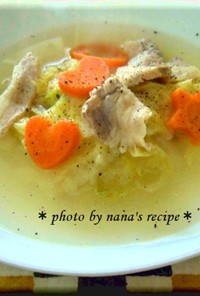 白菜と豚バラのあったか生姜スープ
