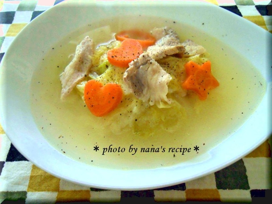 白菜と豚バラのあったか生姜スープの画像
