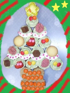 クリスマス♡カップケーキでツリー