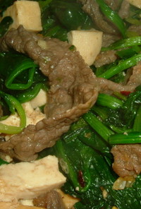 島豆腐の牛肉チャンブルー