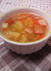 コロコロ野菜の簡単コンソメスープ
