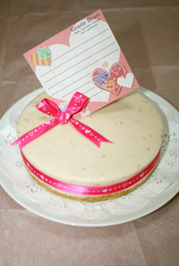 バレンタイン♥苺白チョコレアチーズケーキ