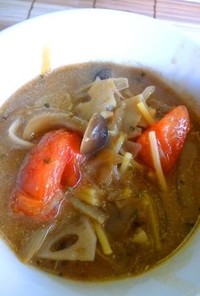 食べるスープ！トマトとパスタの味噌スープ