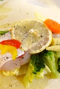 白身魚と野菜の蒸しもの