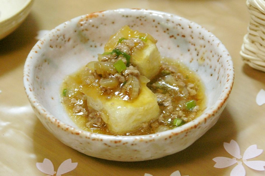 肉そぼろあんかけ揚げ出し豆腐の画像