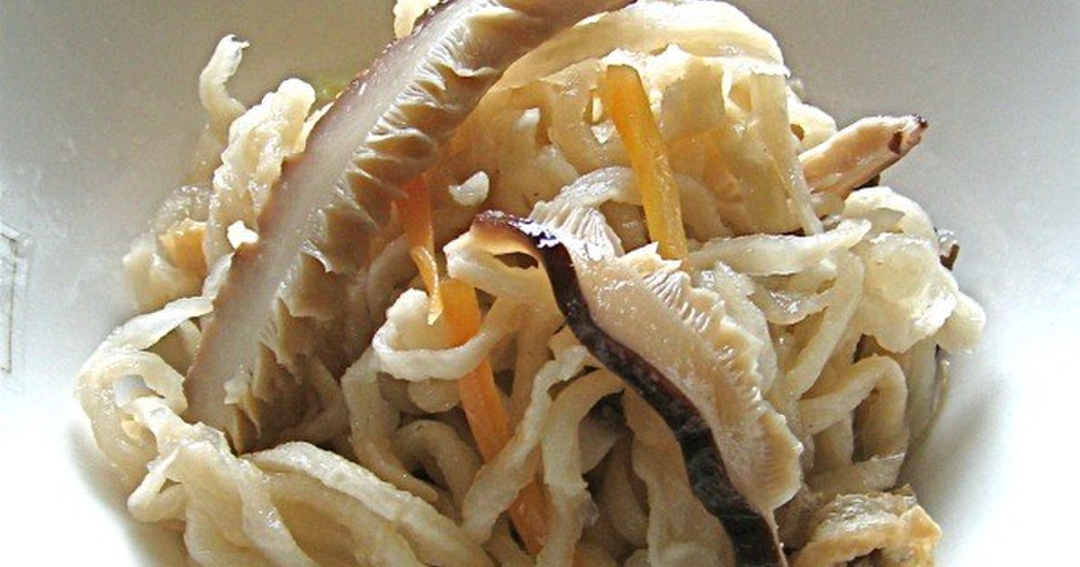 切り干し大根と干し椎茸の電子レンジ煮 レシピ 作り方 By ゆうびしん クックパッド