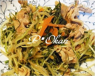 ポリフェノール豊富☆水菜と豚肉の生姜炒めの写真