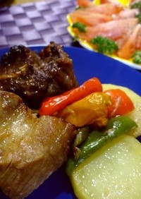 豚スペアリブと野菜のＢＢＱソース焼き