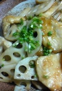 鶏むね肉と蓮根の甘酢炒め