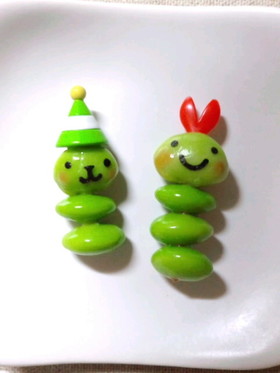 お弁当に☆枝豆あおむしくん