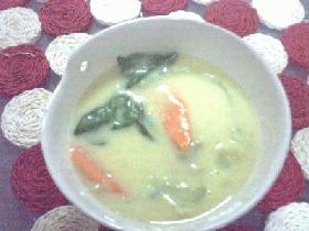 チンゲン菜の豆乳スープの画像