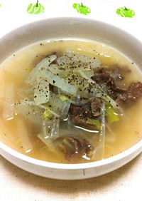 牛肉とネギのスープ【風邪予防にも】