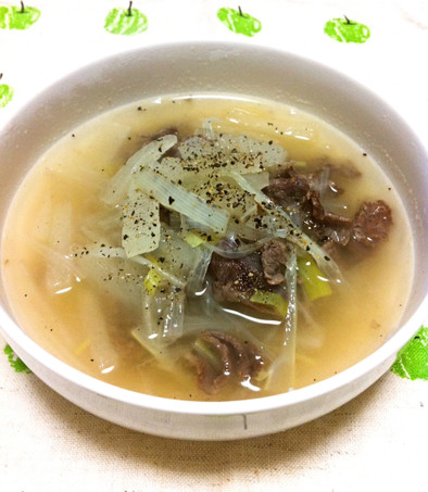 牛肉とネギのスープ【風邪予防にも】の写真