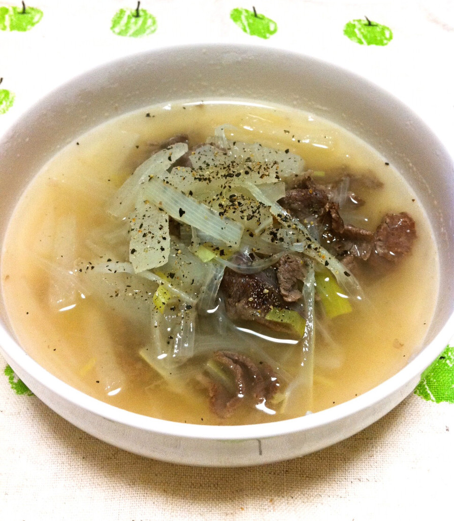 牛肉とネギのスープ【風邪予防にも】の画像