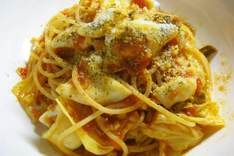 アオリイカとキャベツのトマトソースパスタ レシピ 作り方 By Mafuryu クックパッド 簡単おいしいみんなのレシピが362万品