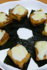 凍り豆腐の海苔チーズステーキ