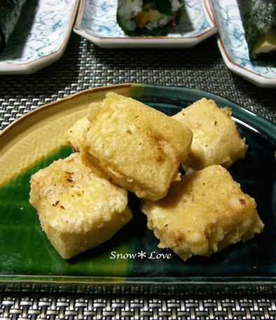 高野豆腐の煮物で天ぷら☆からし風味の写真
