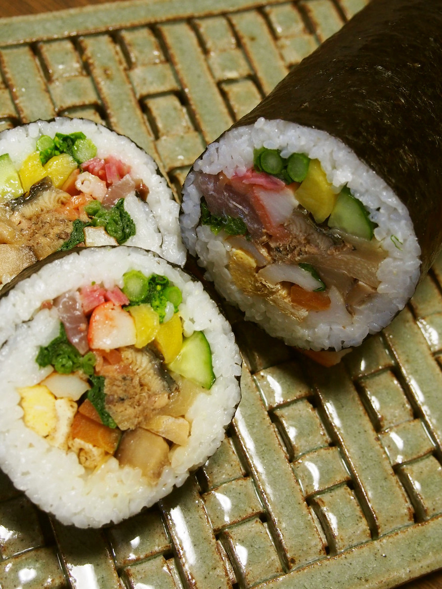 美味しいものいっぱい巻いた♫超太巻き寿司の画像
