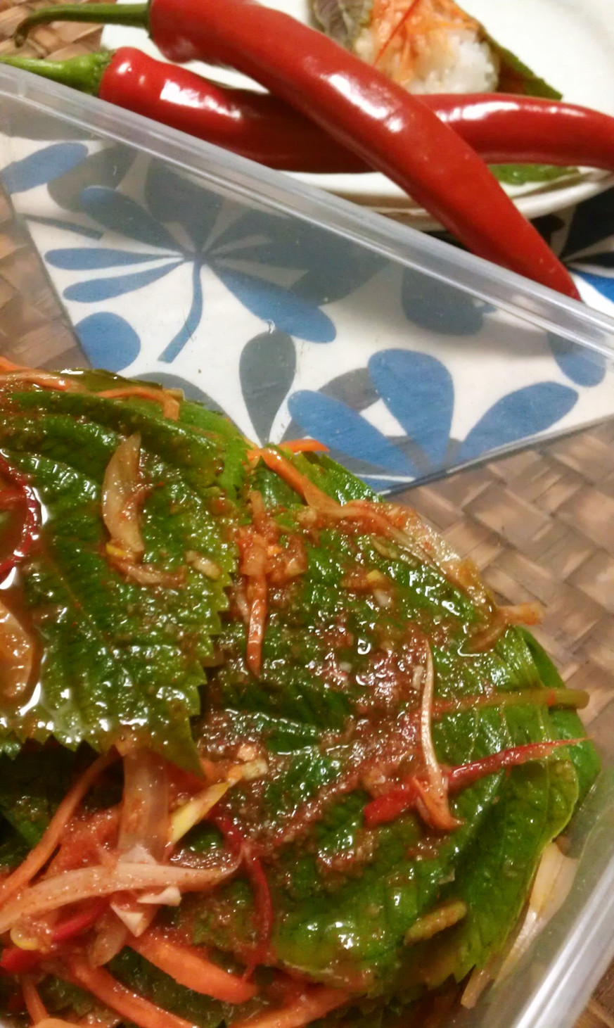 韓国料理❀エゴマの葉のキムチの画像