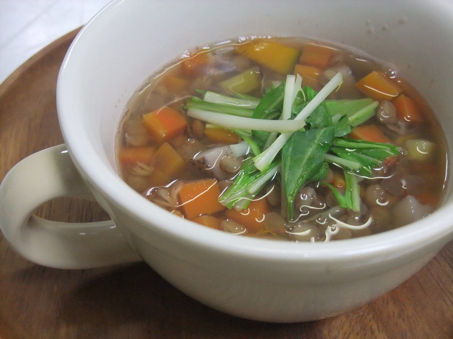 レンズ豆と根菜のスープの画像