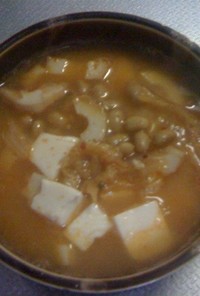 体ポカポカ！美味しい納豆とキムチのスープ