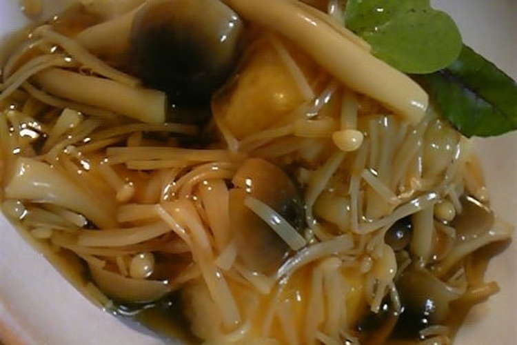 揚げ出し豆腐のきのこあんかけ レシピ 作り方 By まりぃkitchen クックパッド