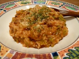 ミートソースで☆超簡単チーズリゾット