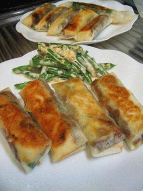肉味噌&チーズの春巻き焼き★